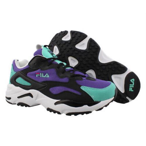 Fila Ray Tracer PS Boys Shoes - Electric Purple/Teal/Black, Main: Black
