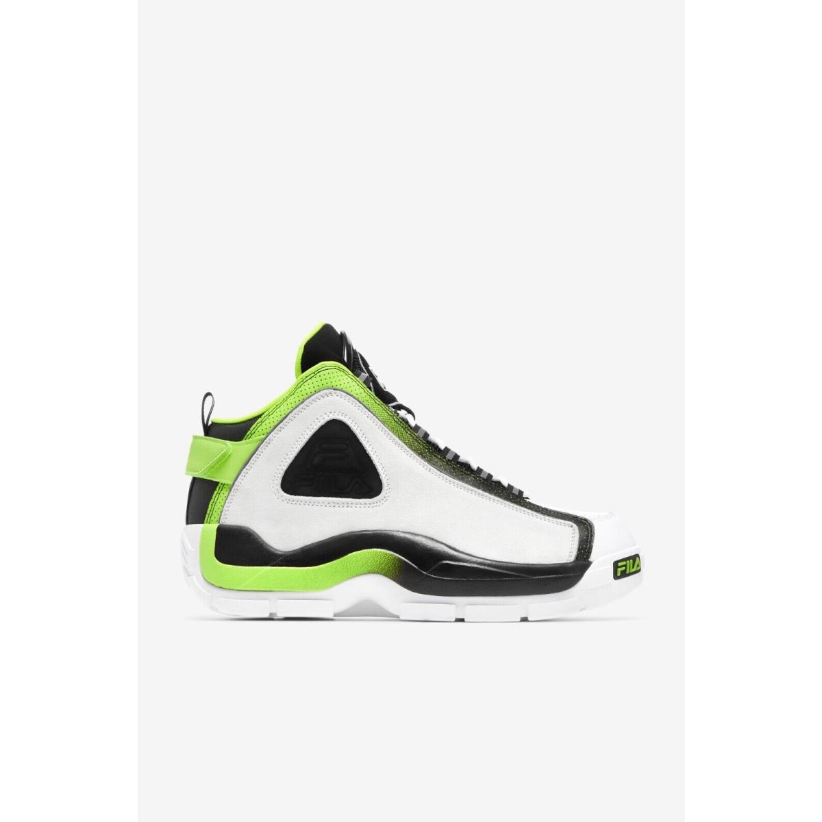 Fila Men`s Grant Hill 2 Basketball Shoes White / Black / Acid Lime (116)