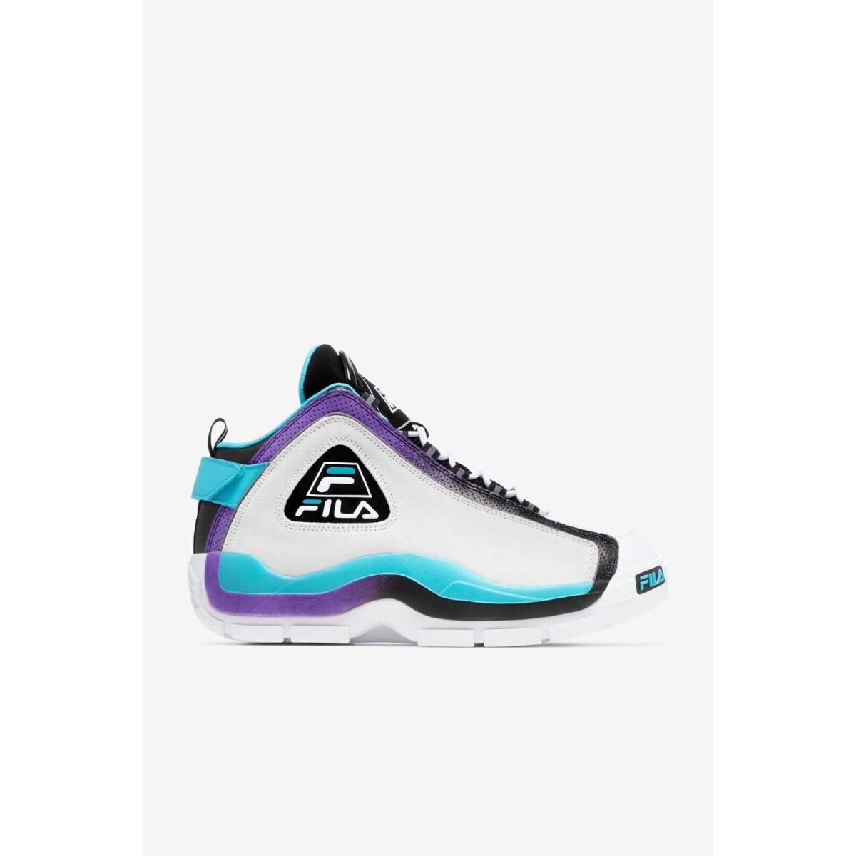 Fila Men`s Grant Hill 2 Basketball Shoes White / Scuba Blue / Electric Purple (148)