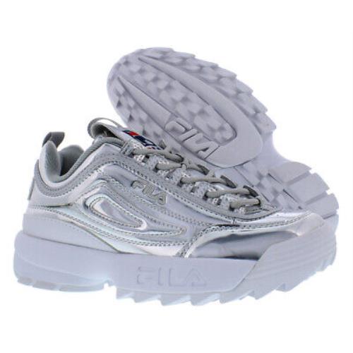 Fila Disruptor II Premium Womens Shoes Size 6 Color: Metallic Silver/metallic - Metallic Silver/Metallic Silver/White, Main: Silver