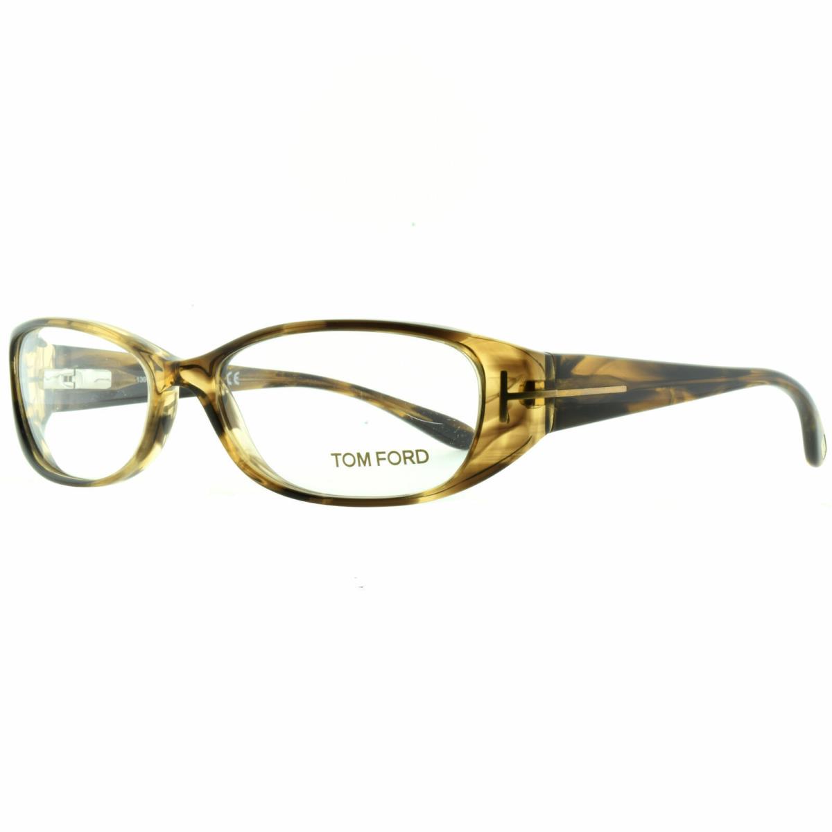 Tom Ford FT5075 U45 Brown Horn Oval Optical Frames Eyeglasses