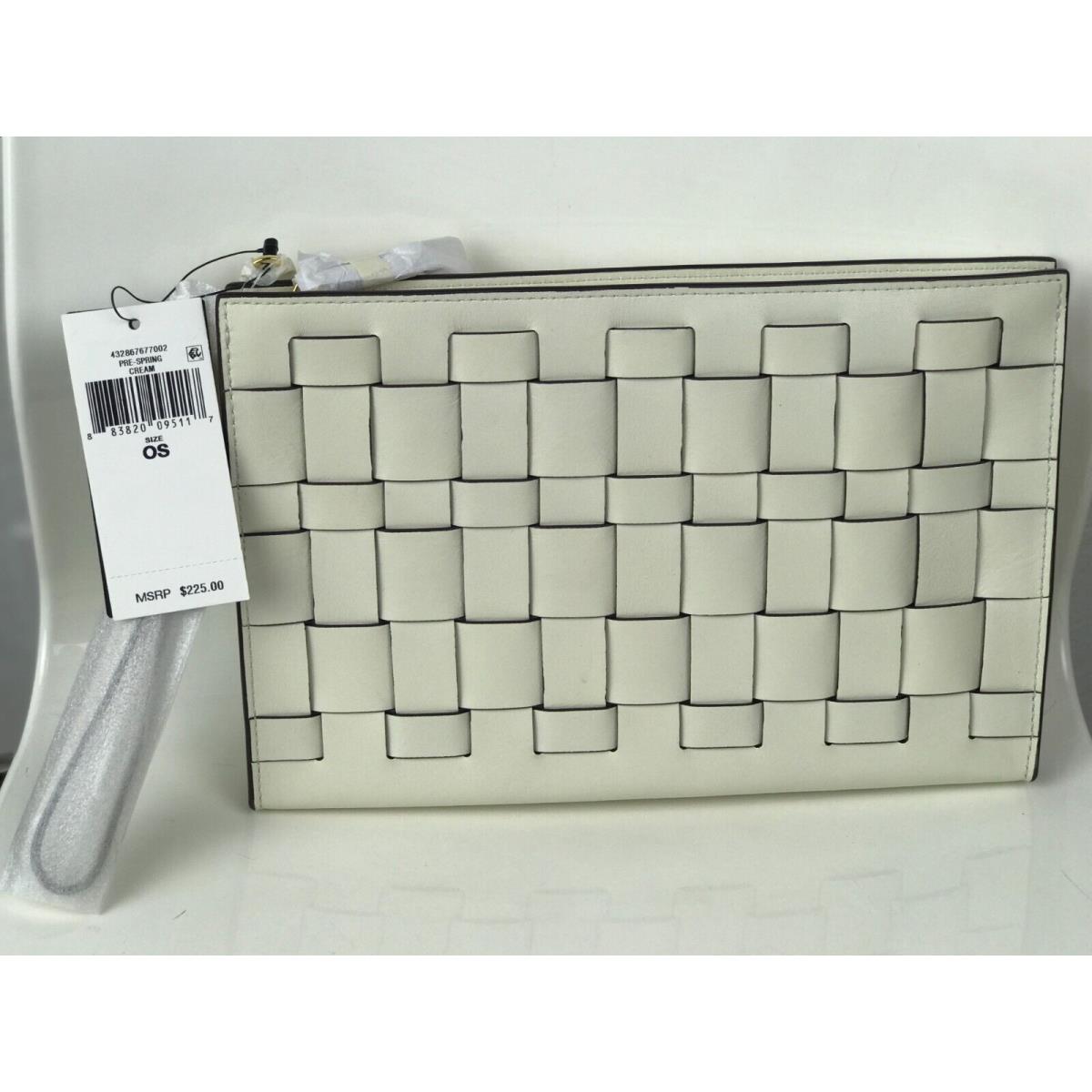 Lauren Ralph Lauren Pre-spring Cream OS Interwoven Leather Clutch