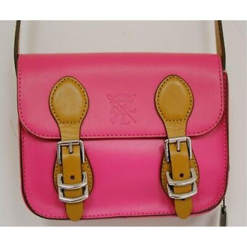 Ralph Lauren Purse Logo Monogram Pink Crossbody Small Size Ret 168 Leather