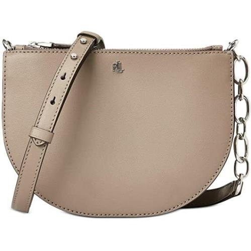 Lauren Ralph Lauren Taupe Leather Sutton 22 Crossbody B3311