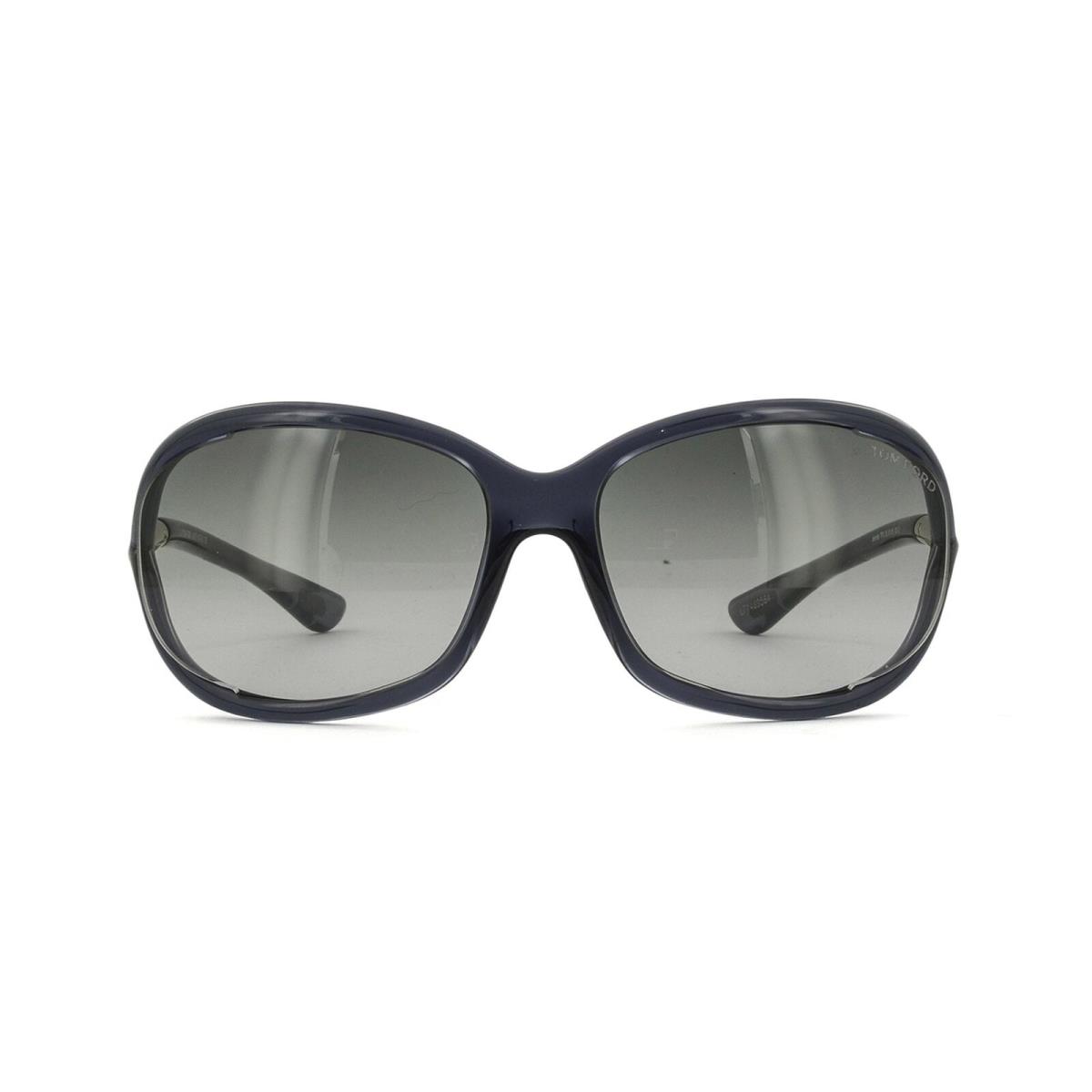 Tom Ford Women`s Jennifer Dark Blue Gray Smoke Lenses 61mm Sunglasses NO Case - Frame: Dark Gray, Lens: Gray