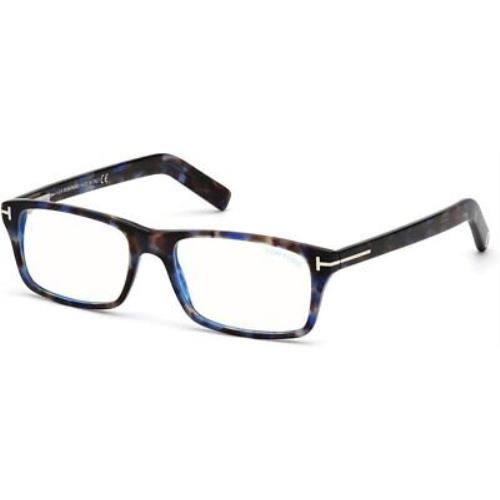 Eyeglasses Tom Ford FT 5663 -B 056 Shiny Blue Havana/block Lenses 53mm