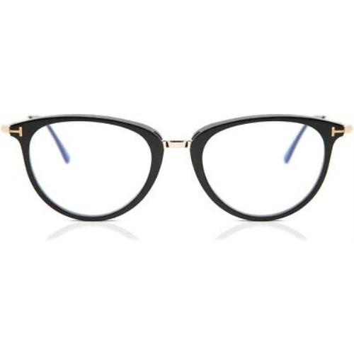 Tom Ford - FT5640-B Shiny Black Round Women Eyeglasses - 51mm Shiny Black