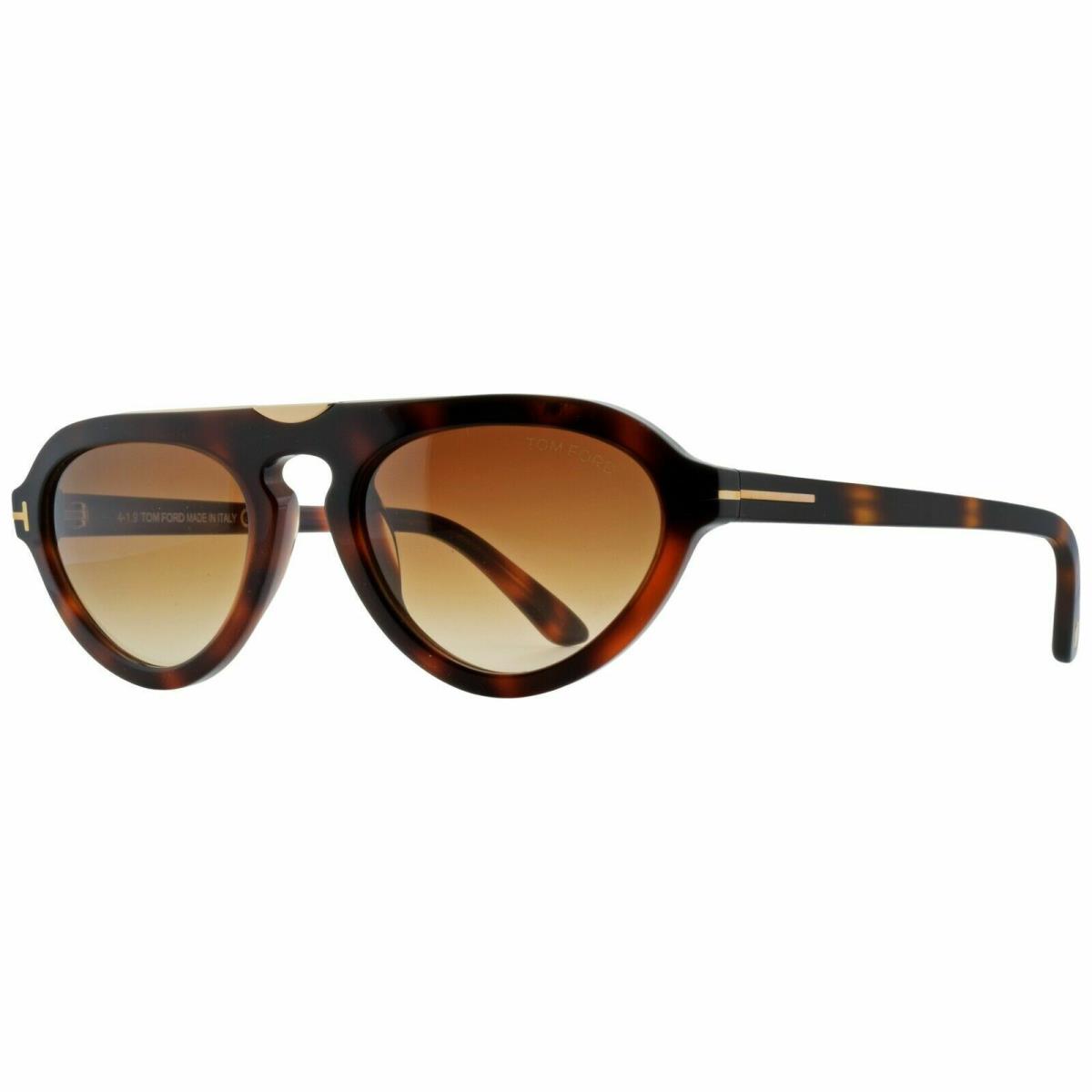 Tom Ford Milo-02 FT0737 53F Blonde Havana Aviator Sunglasses