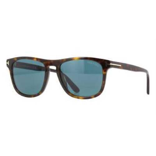 Tom Ford FT0930 52V Sunglasses Shiny Dark Havana Frame Blue Lenses 56mm
