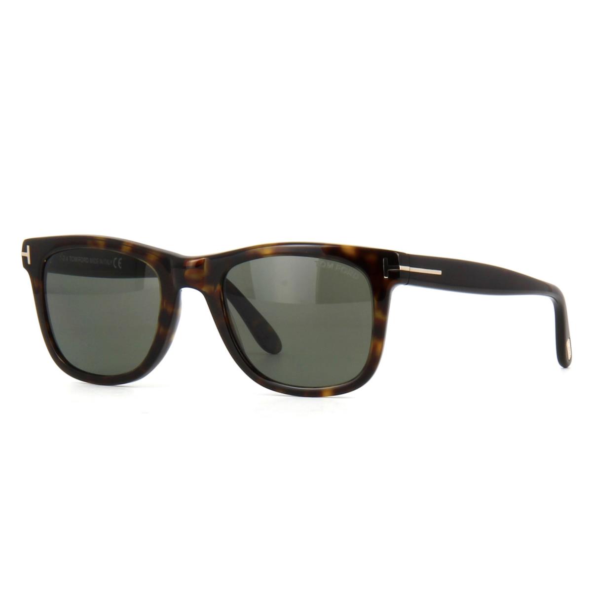 Tom Ford Leo FT0336 56R Sunglasses Havana Frame Green Polarized Lenses 52mm