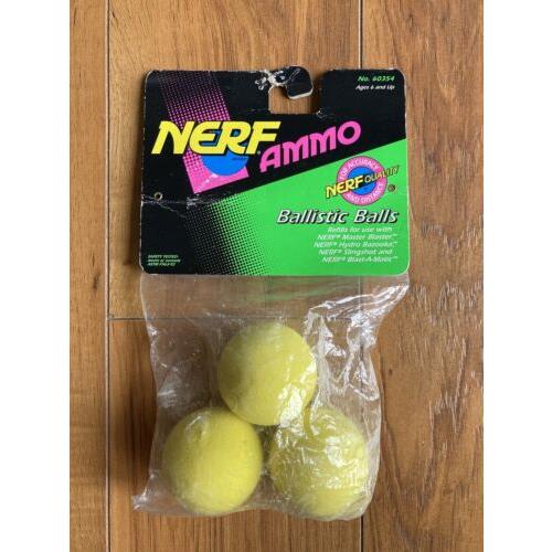 Vintage Nerf Ammo 3 Ball Pack and Field Pouch Kenner 1993 Nos