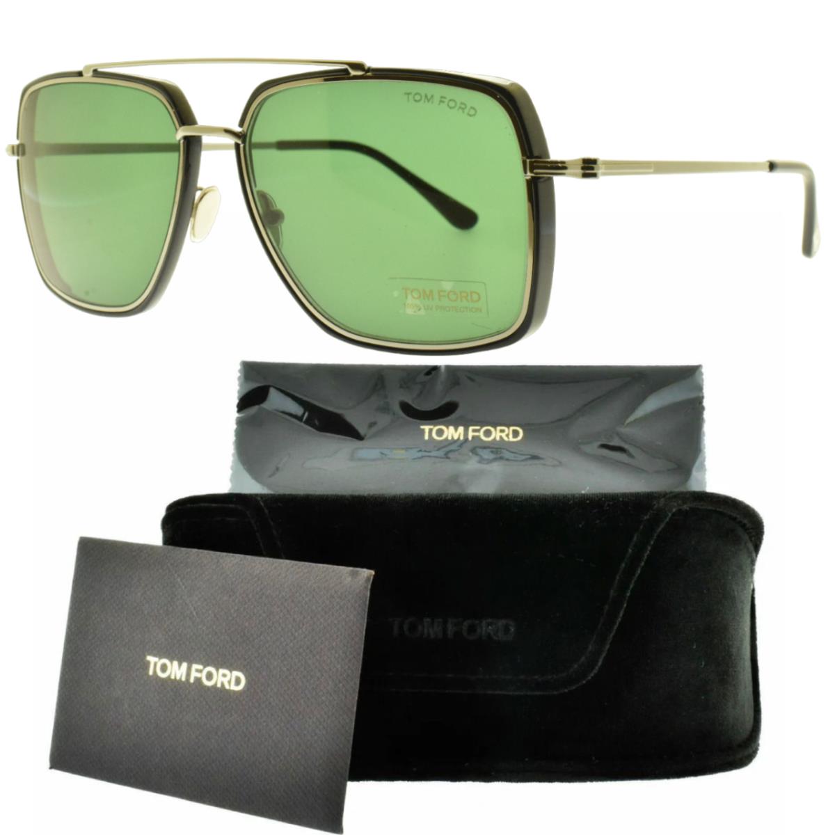 Tom Ford 0750 01N Silver/black Rectangle Full Rim Mens Sunglasses