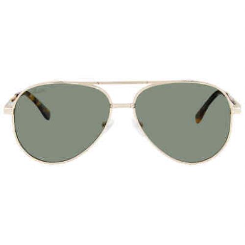 Lacoste Polarized Green Pilot Unisex Sunglasses L233SP 714 60 L233SP 714 60 - Frame: Gold, Lens: Green