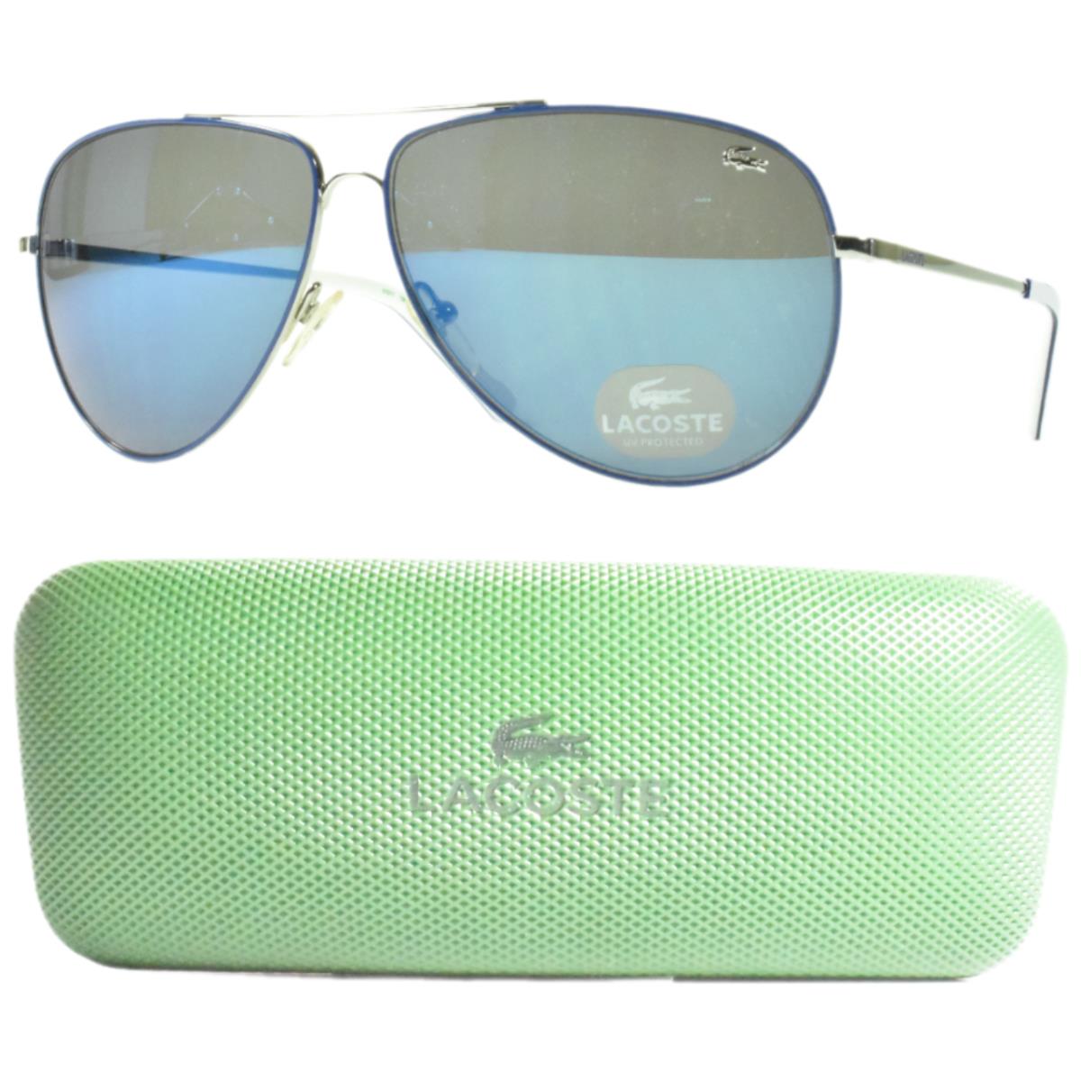 Lacoste L129S 045 Aviator Full Rim Silver Unisex Sunglasses