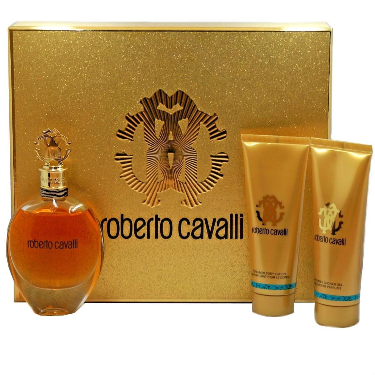 Roberto Cavalli 3PC Gift Set Eau DE Parfum Natural Spray 75 ML NIB-777038
