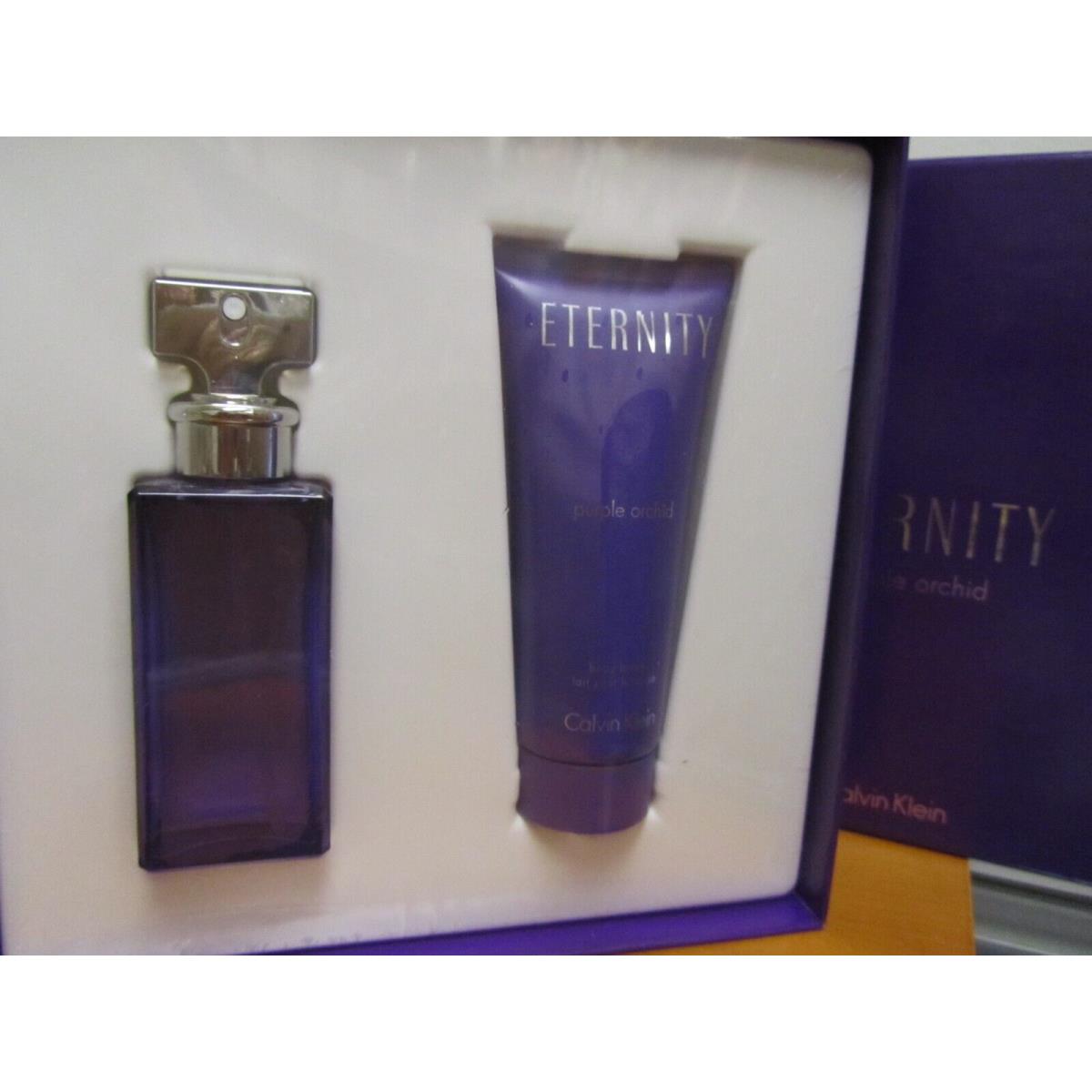 Eternity Purple Orchid by Calvin Klein Gifr Set Perfume Women 1.7 oz Edp+ B/l