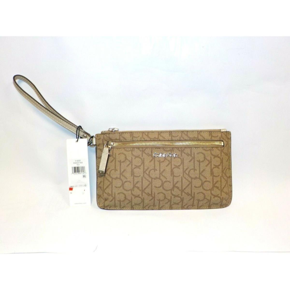 Calvin Klein Key Item Top Zip Monogram Wristlet Clutch H4AGJ1WA