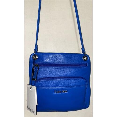 Calvin Klein Cornflower Blue Vegan Leather Crossbody Purse