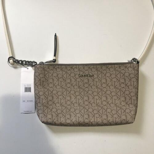 Calvin Klein Crossbody Purse Color Almond/ White H9AEJ9FH