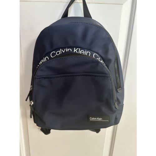 Calvin Klein Navy Blue Nylon Backpack Bag Purse Retail