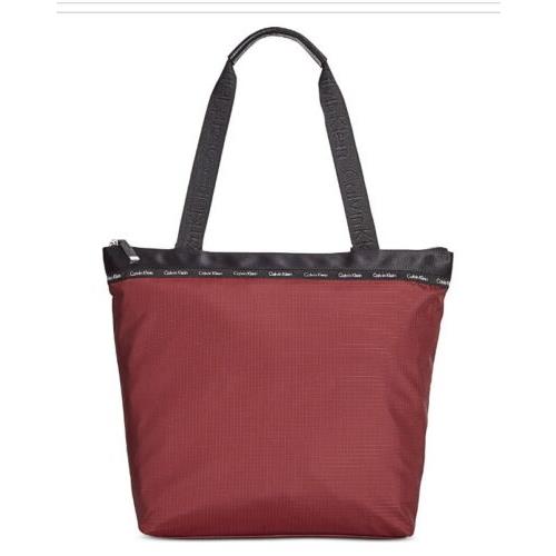 Calvin Klein Ripstop Nylon Tote Ruby Red Handbag