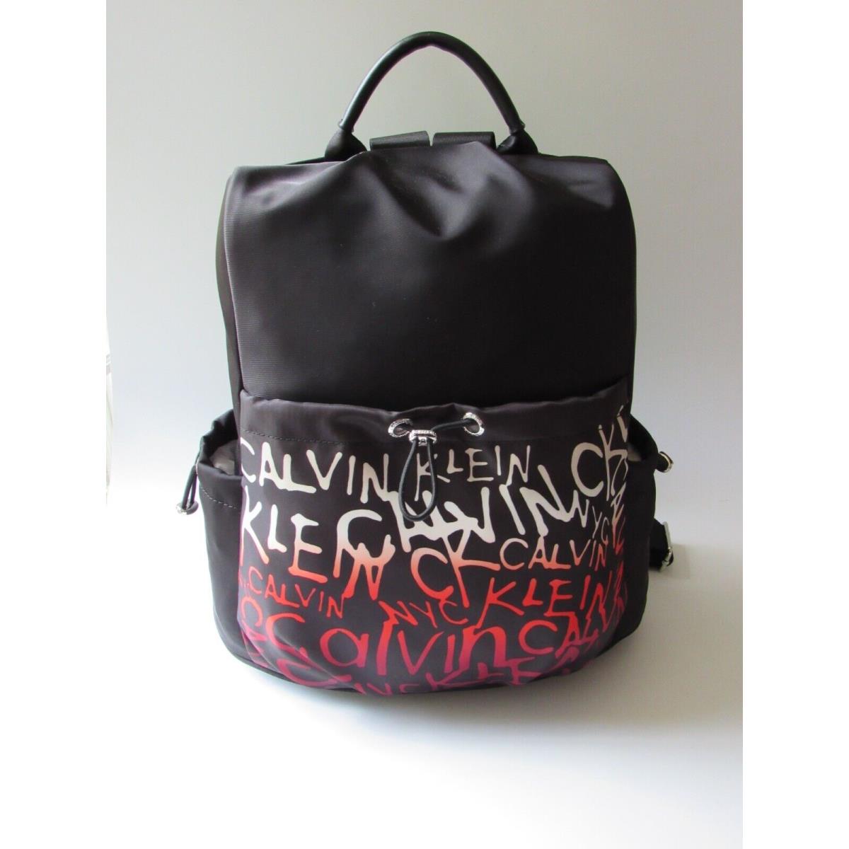 Calvin Klein Graffiti Black Multi Nylon Backpack Style H2AK9GL3 178