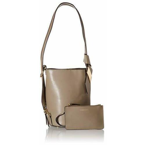 Calvin Klein Karsyn Molasses Nappa Leather 3 in 1 Convertible Bucket Crossbody