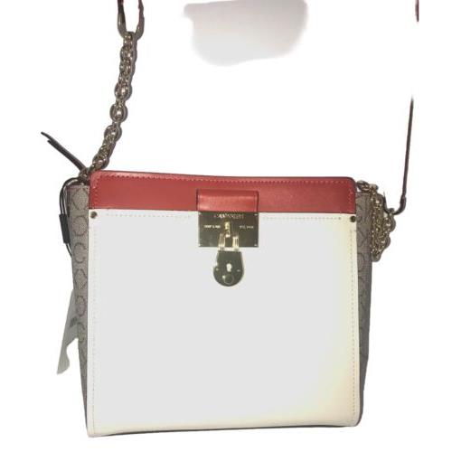 Calvin Klein Crossbody Handbag Camille Almond Taupe Crimson