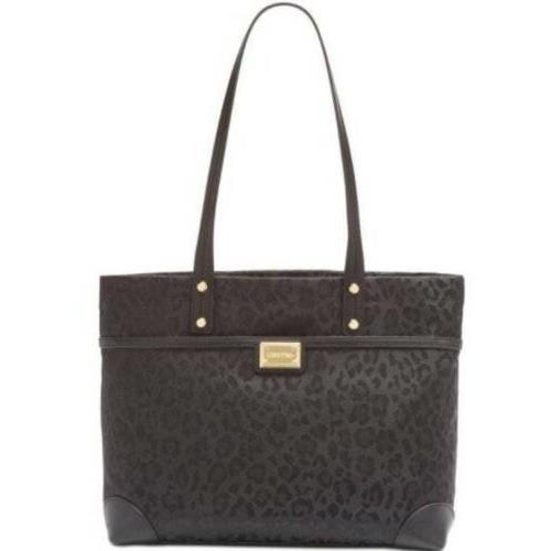 Calvin Klein Black Teodora Jacquard Leopard Print Tote