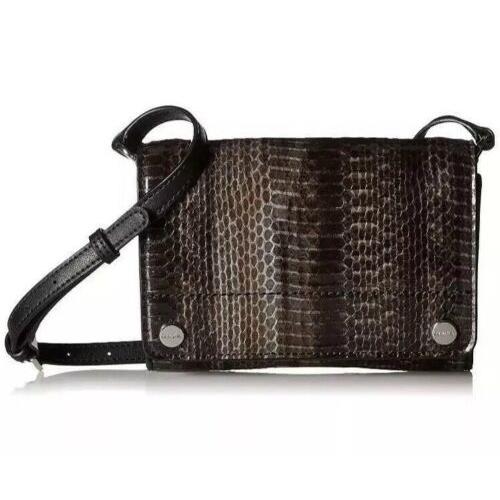 Calvin Klein Patent Python Studded Flap Over Small Crossbody