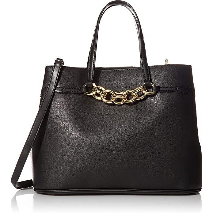 Calvin Klein Evelyn Daytona Leather Tote Black