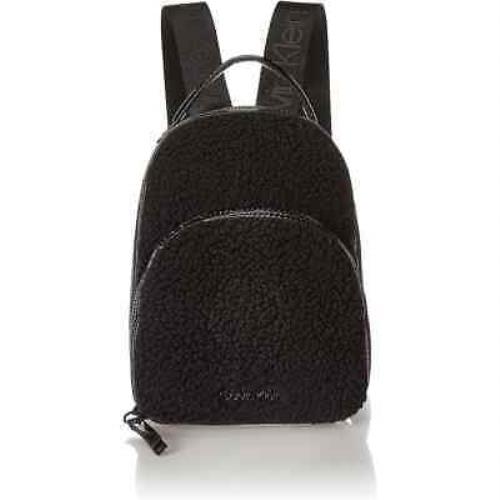 Calvin Klein Astatine Sherpa Mini Backpack Black - Black, Exterior: Black