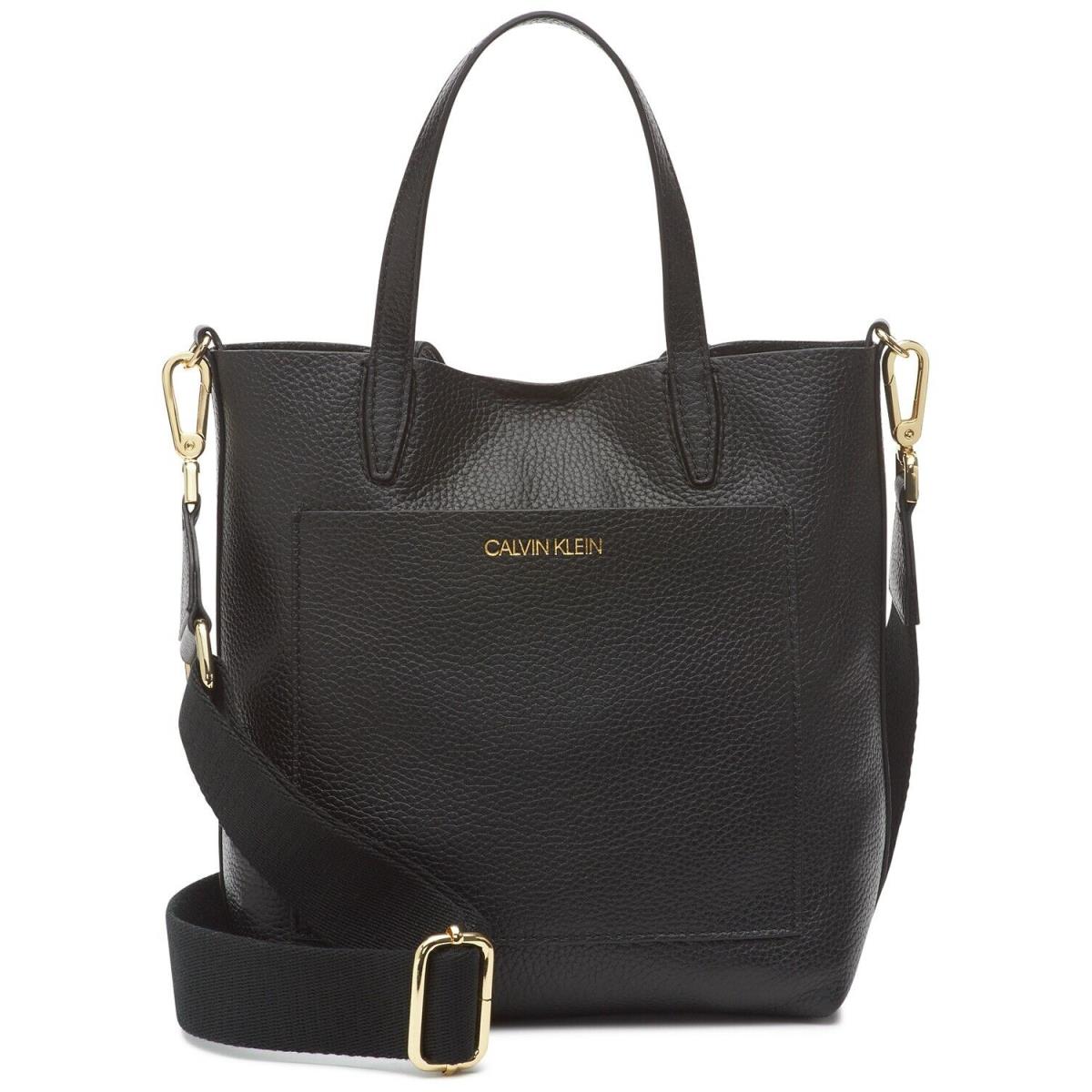 Calvin Klein Larissa Black Leather Crossbody Women`s Handbag B3131