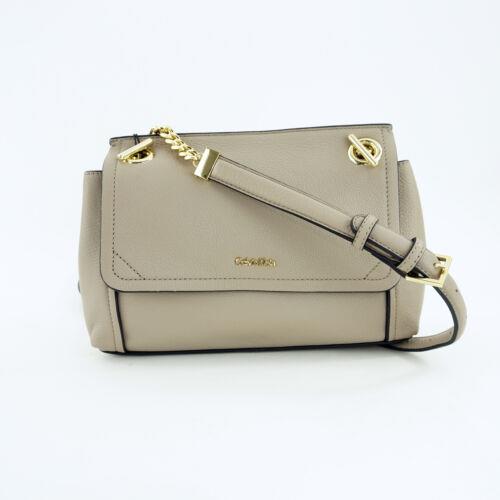 Calvin Klein Abbey Toggle Small Crossbody Purse Beige