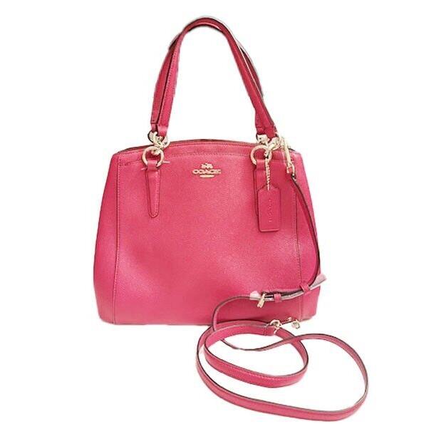 Coach Minetta Crossbody Satchel in Crossgrain Leather 57847 Purse Pink