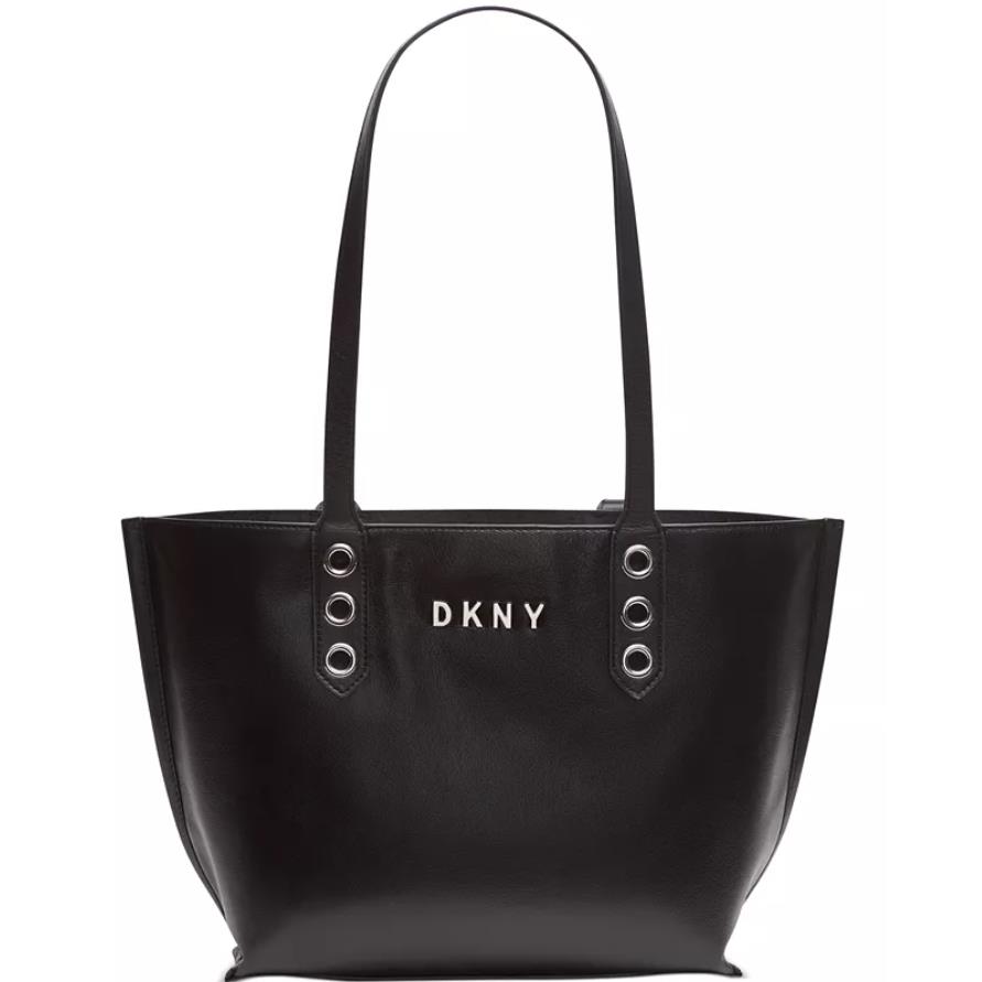 Dkny Large Duane North South Leather Tote Silver Hardware Magnetic Closure E