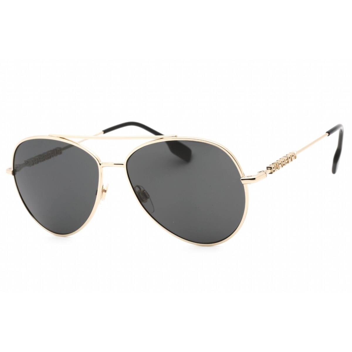 Burberry Women`s Sunglasses Light Gold Metal Frame Dark Grey Lens 0BE3147 110987