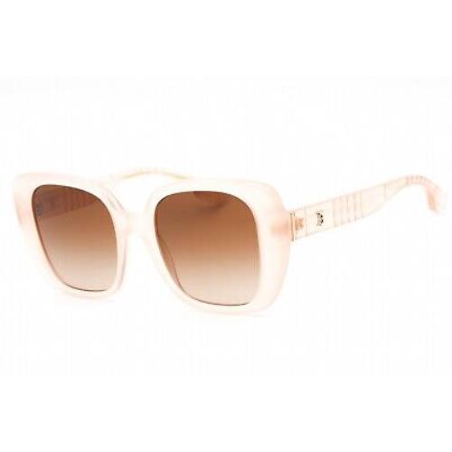 Burberry BE4371 406013 Sunglasses Transparent Pink Frame Brown Gradient