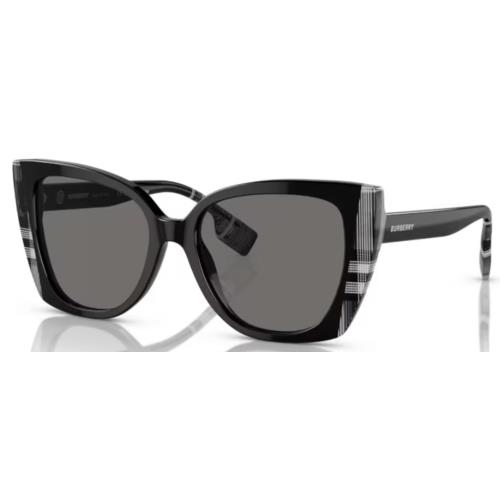 Burberry Meryl BE4393 405181 Sunglasses Black/polarized Dark Grey Cat Eye 54mm