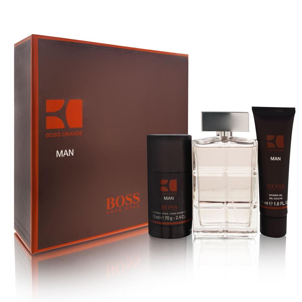 Boss Orange Man 3PC Set 3.4 oz Edt + 2.4 oz Deo Stick + 1.6 oz Gel