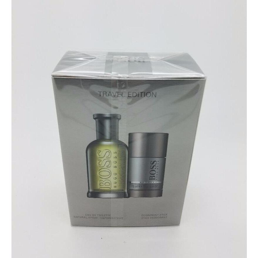 Boss 6 Bottled Hugo Boss Gift Set 3.3 Oz Edt + 2.4 Oz Deodorant Stick For Men