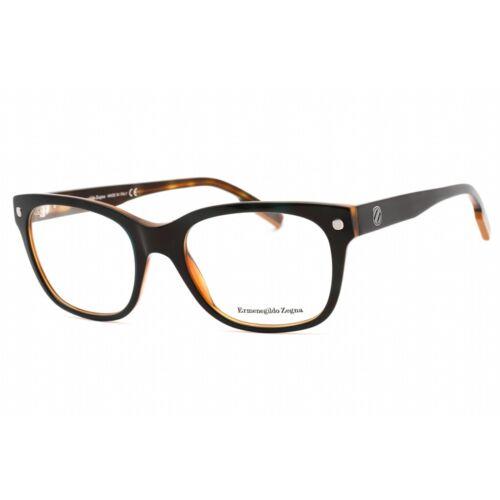 Ermenegildo Zegna Men`s Eyeglasses Shiny Dark Green Full Rim Frame EZ5230 096