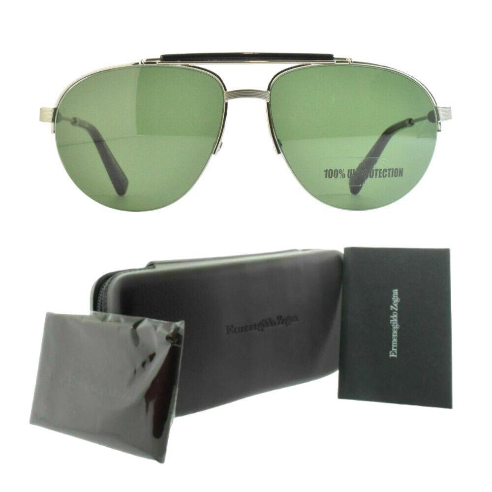 Ermenegildo Zegna EZ0007/S 14N Semirimless Pilot Grey Mens Sunglasses