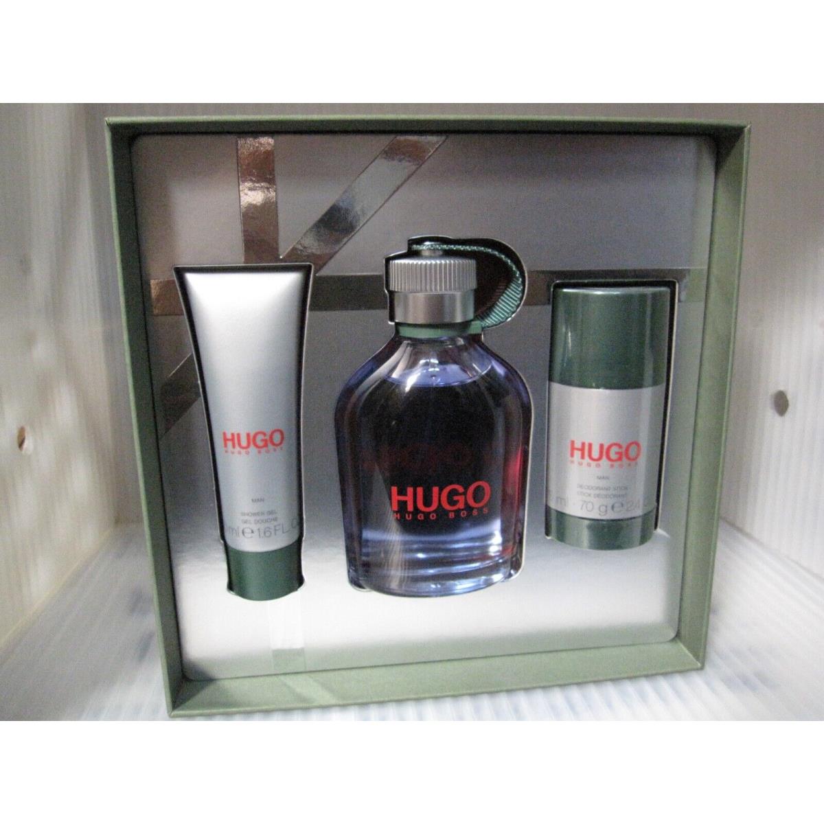 Vintage Hugo Men by Hugo Boss 3 Pieces : 5.0 Edt Spray + 2.4 oz Deo 1.6 Gel