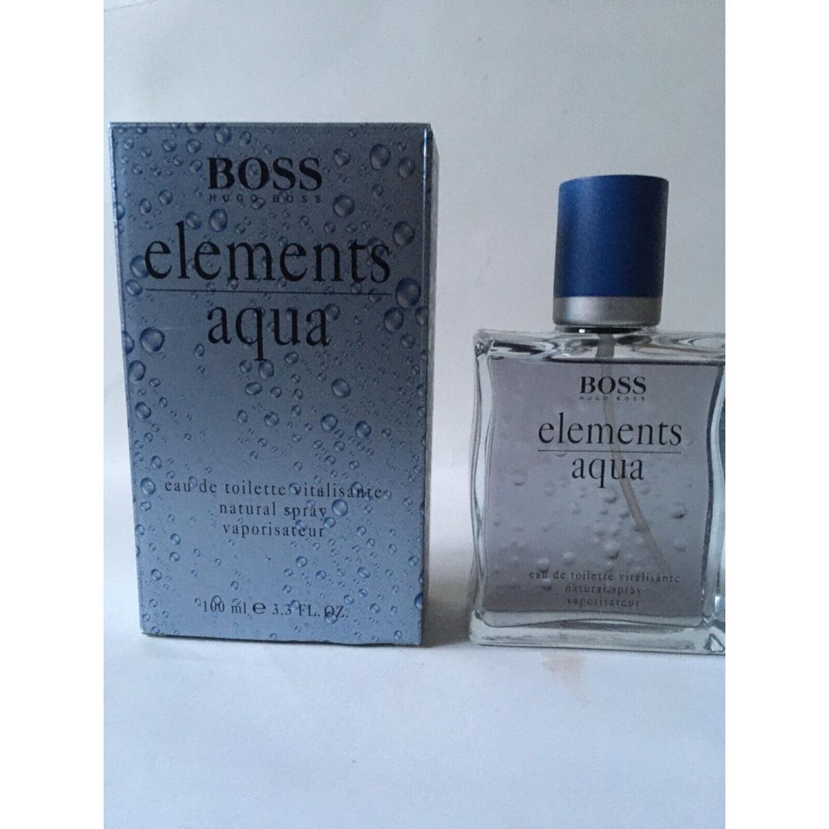 Boss Elements Aqua by Hugo Boss 3.3oz Edt Spray For Men Rare