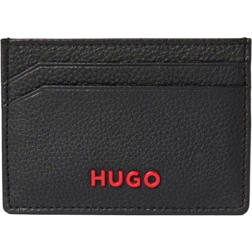 Hugo Boss Men Subway 3.0_S Card C 001-Black Card Case Leather Wallet OS