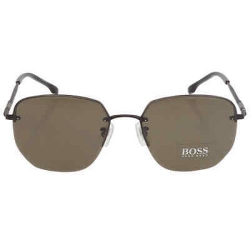 Hugo Boss Grey Square Men`s Sunglasses Boss 1344/F/SK 0003/IR 60 Boss 1344/F/SK - Frame: Black, Lens: Grey