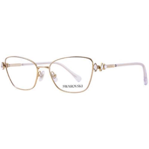 Swarovski SK1006 4013 Eyeglasses Frame Women`s Gold Full Rim Oval Shape 53mm