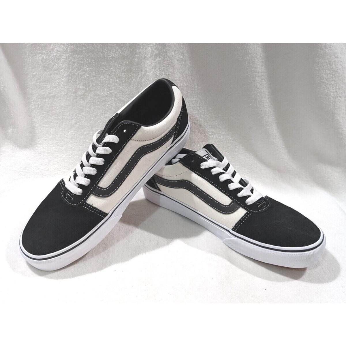 Vans Men`s Ward Retro Marshmallow/black Suede Canvas Skate Shoes - Size 12