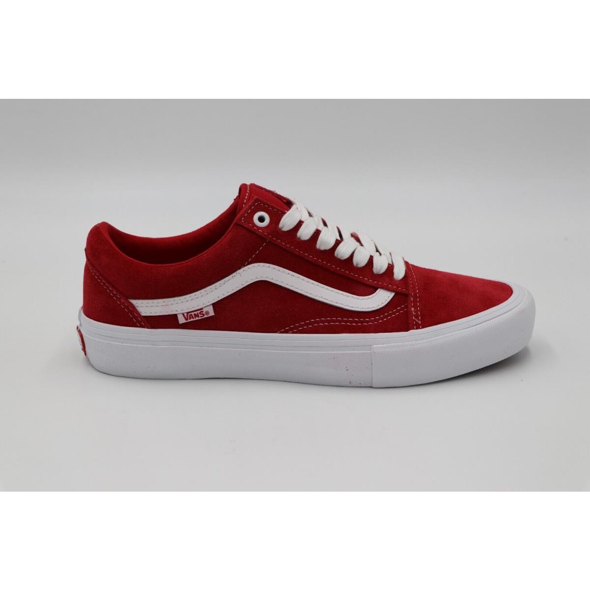 Old Skool Pro Shoes - Vans Red/White (suede)